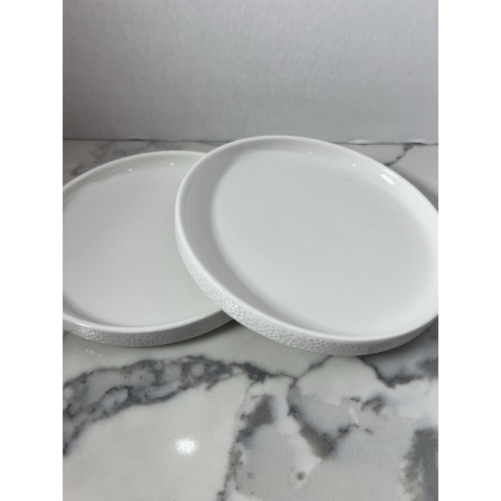 2 Noritake Colortex Stone Stax Deep Plates, 7-1/2" dish white